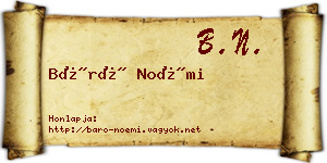 Báró Noémi névjegykártya