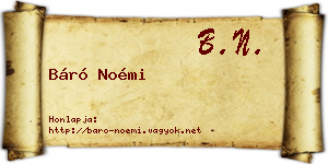 Báró Noémi névjegykártya